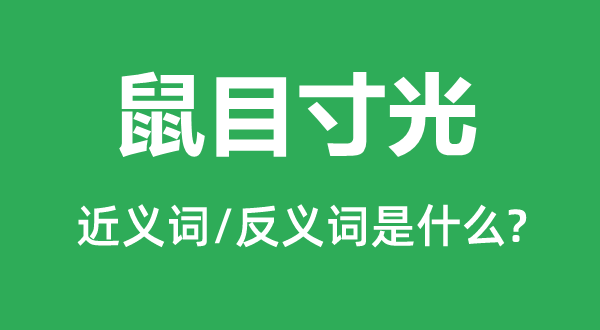 鼠目寸光的近义词和反义词是甚么,鼠目寸光是甚么意义