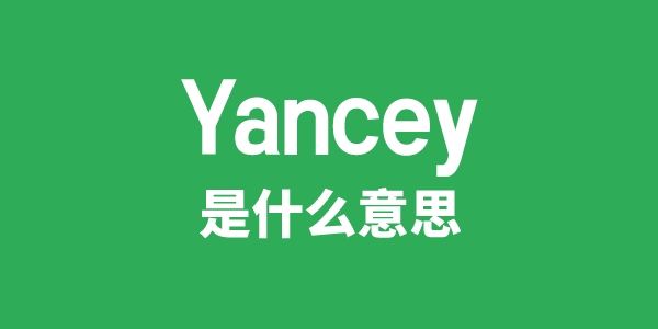 Yancey是甚么意义