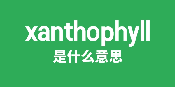 xanthophyll是甚么意义