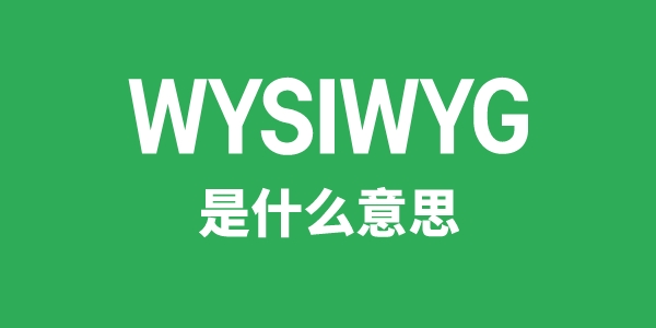 WYSIWYG是甚么意义