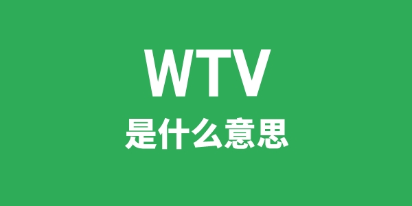 WTV是甚么意义
