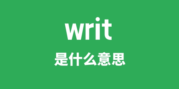 writ是甚么意义