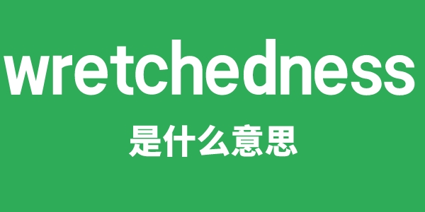 wretchedness是甚么意义