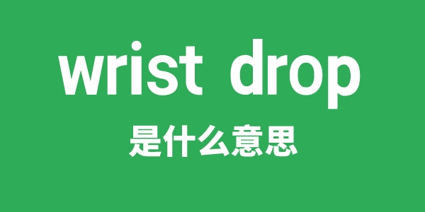 wristdrop是甚么意义