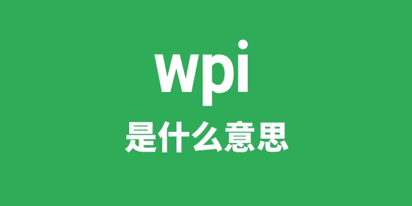 wpi是甚么意义