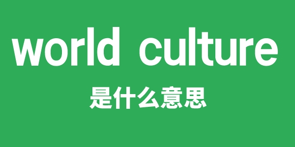 world culture是甚么意义