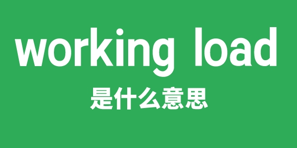 working load是甚么意义