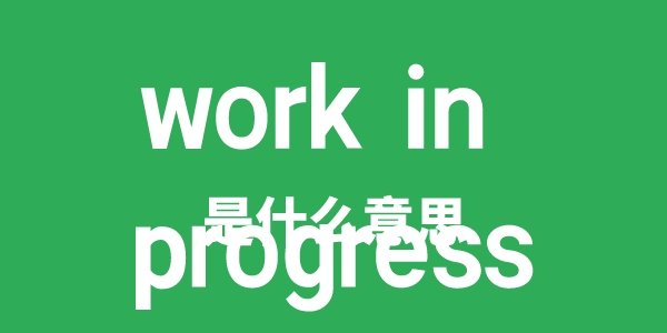work in progress是甚么意义