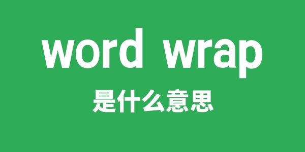 word wrap是甚么意义