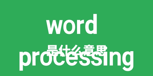 word processing是甚么意义