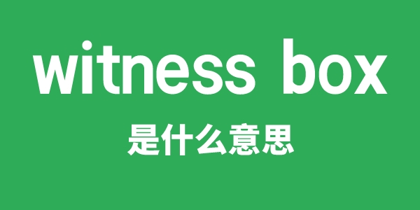 witness box是甚么意义