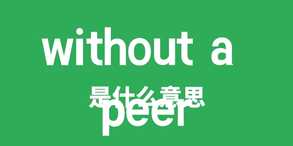 without a peer是甚么意义