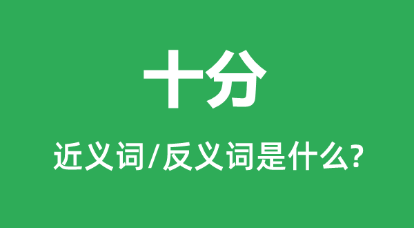 很是的近义词和反义词是甚么,很是是甚么意义