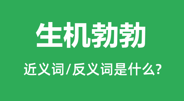 朝气勃勃的近义词和反义词是甚么,朝气勃勃是甚么意义