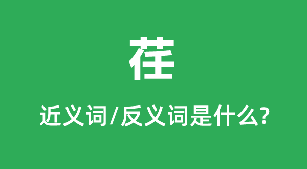 荏的近义词和反义词是甚么,荏是甚么意义