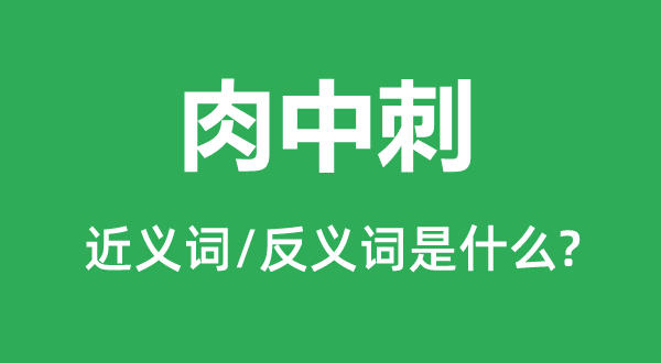 肉中刺的近义词和反义词是甚么,肉中刺是甚么意义