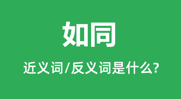 犹如的近义词和反义词是甚么,犹如是甚么意义