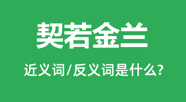 契若金兰的近义词和反义词是甚么,契若金兰是甚么意义
