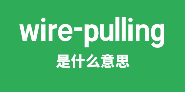 wire-pulling是甚么意义