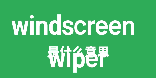 windscreen wiper是甚么意义