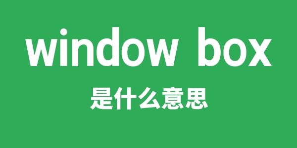 window box是甚么意义