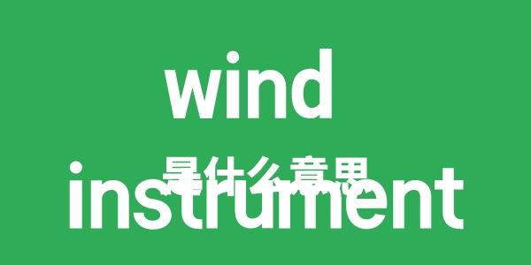 wind instrument是甚么意义