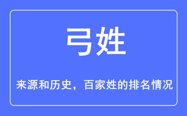 弓姓的来历和汗青,弓姓在百家姓排名第几？