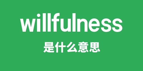 willfulness是甚么意义