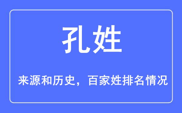 孔姓的来历黄汗青,孔姓在百家姓排名第几?