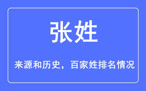 张姓的来历黄汗青,张姓在百家姓排名第几?