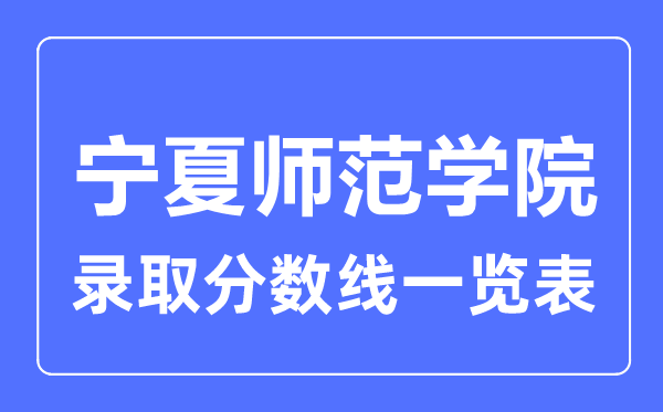 2023年高考几多分能上宁夏师范学院？附各省登科分数线