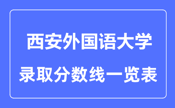 2023年高考几多分能上西安本国语大学?附各省登科分数线