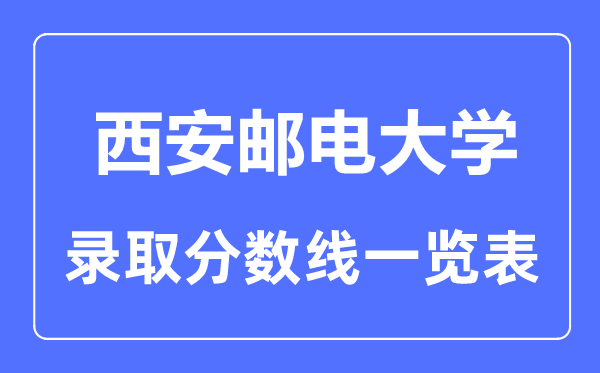 2023年高考几多分能上西安邮电大学？附各省登科分数线
