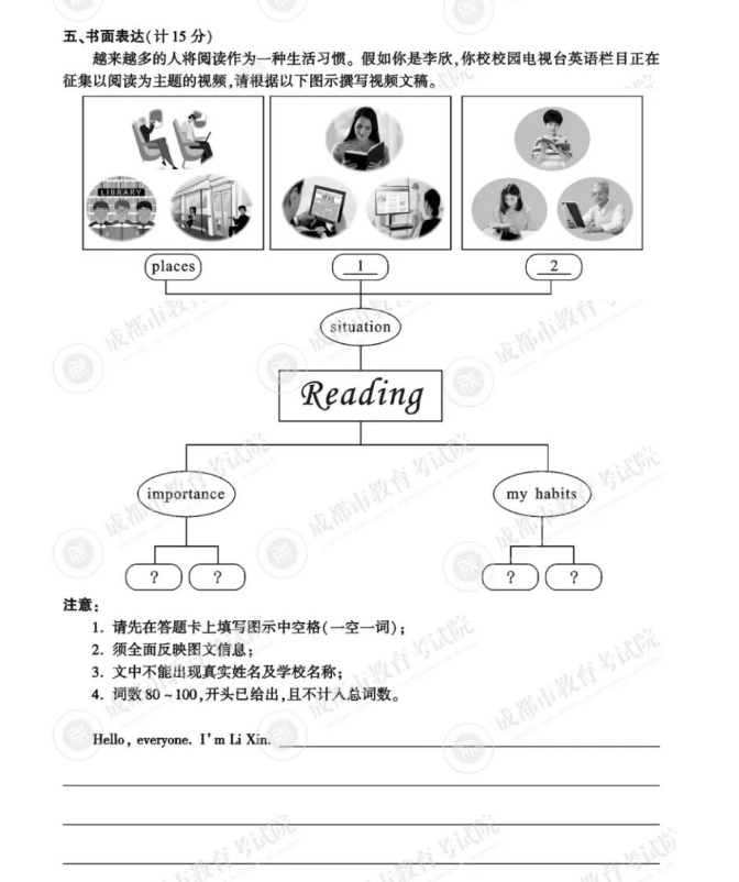 2023年成城市中考英语试卷真题及谜底
