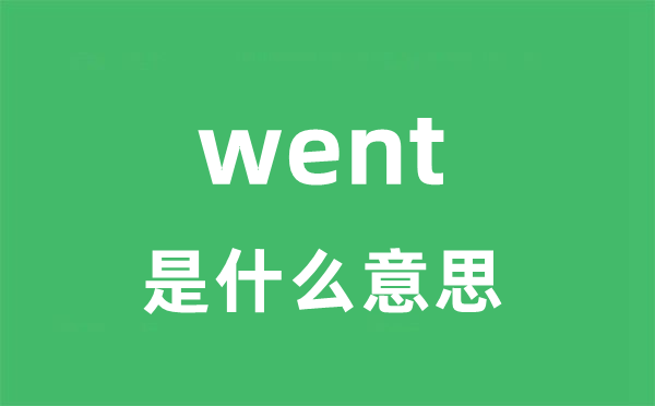 went是甚么意义