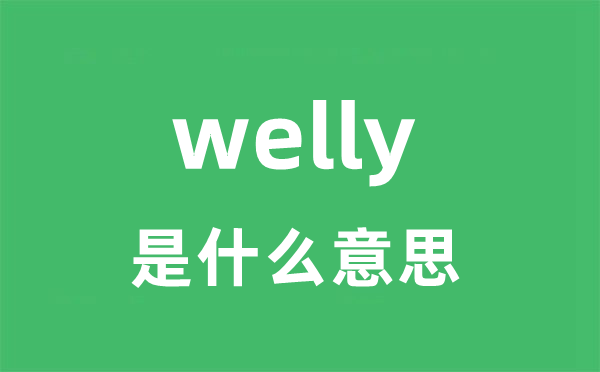 welly是甚么意义