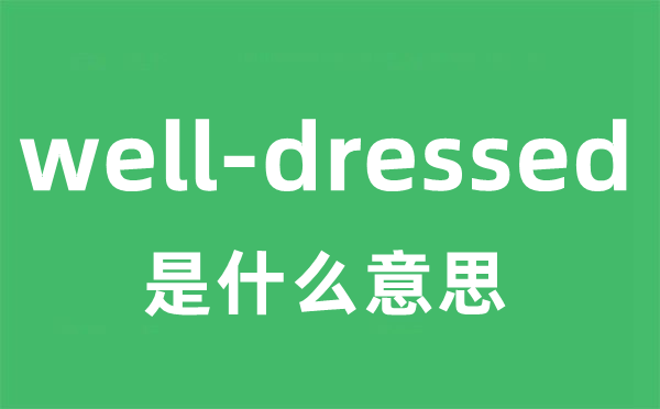 well-dressed是甚么意义