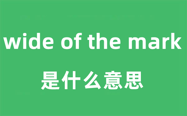wide of the mark是甚么意义