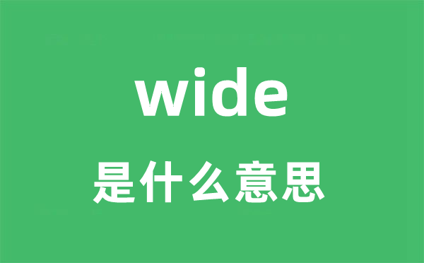 wide是甚么意义