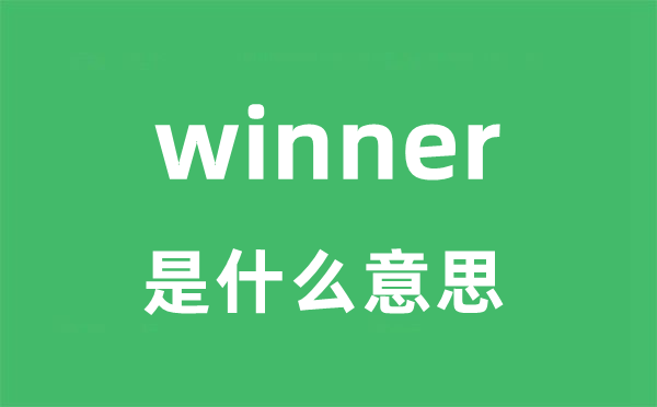 winner是甚么意义