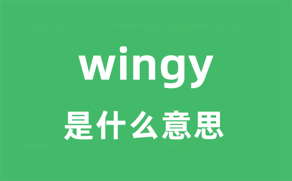 wingy是甚么意义