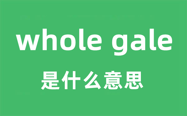 whole gale是甚么意义