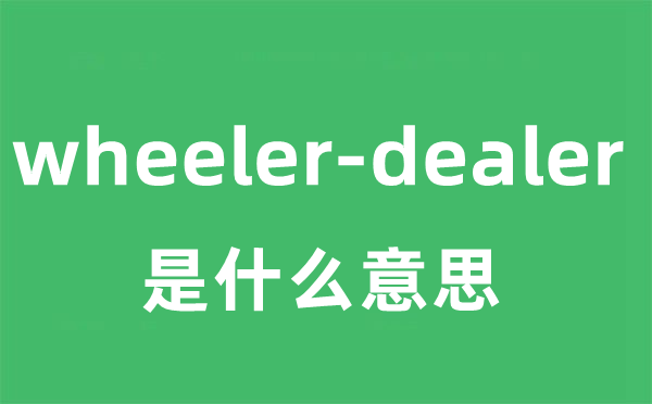 wheeler-dealer是甚么意义