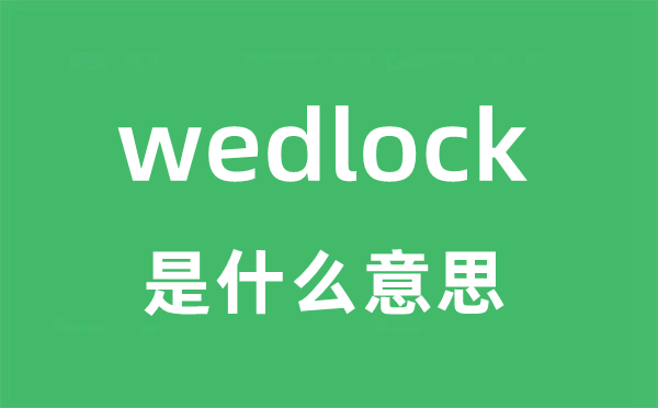 wedlock是甚么意义