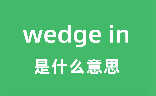 wedge in是甚么意义