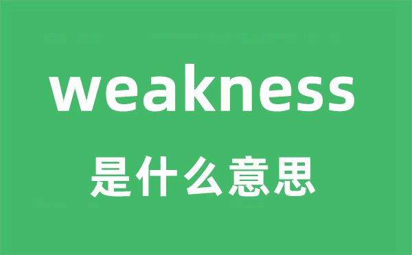 weakness是甚么意义