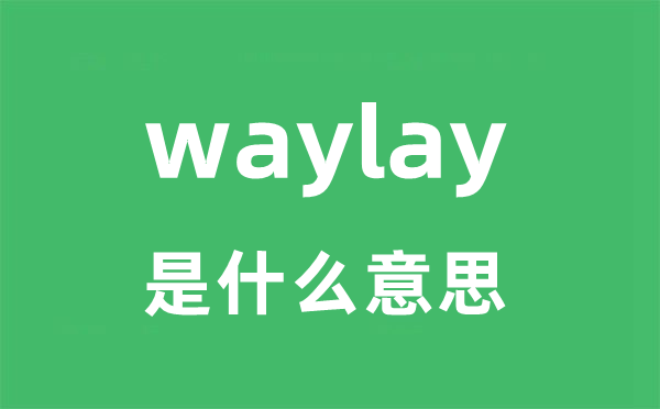 waylay是甚么意义