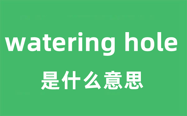 watering hole是甚么意义