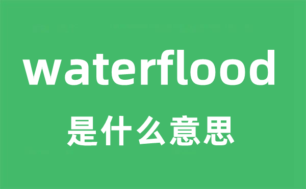 waterflood是甚么意义