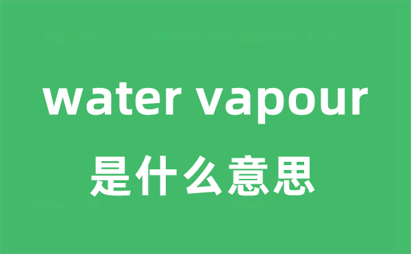 water vapour是甚么意义